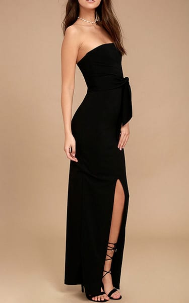 Own The Night Black Strapless Maxi Dress - BestFashionHQ.com