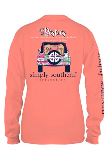 Simply Southern Preppy Collection Besties Long Sleeve T-Shirt for Women ...