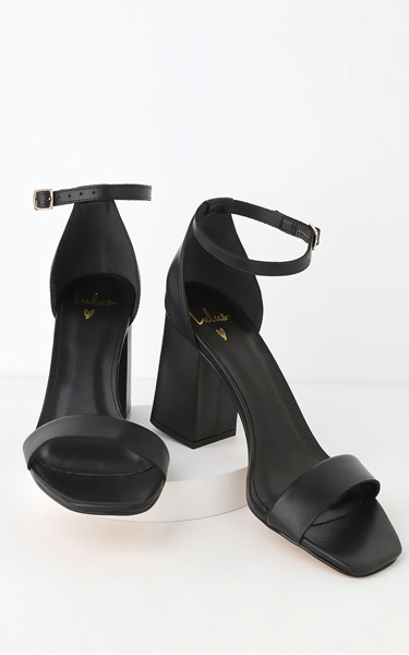 Taylor Leather Black Nappa Ankle Strap Heels - BestFashionHQ.com