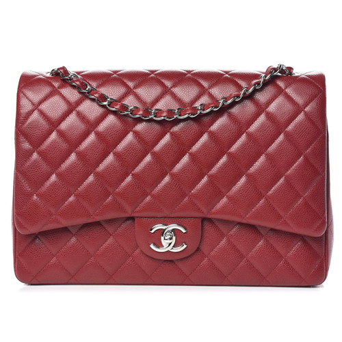 chanel maxi red caviar