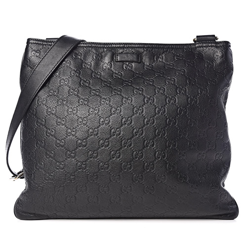 GUCCI Guccissima Medium Messenger Bag Black